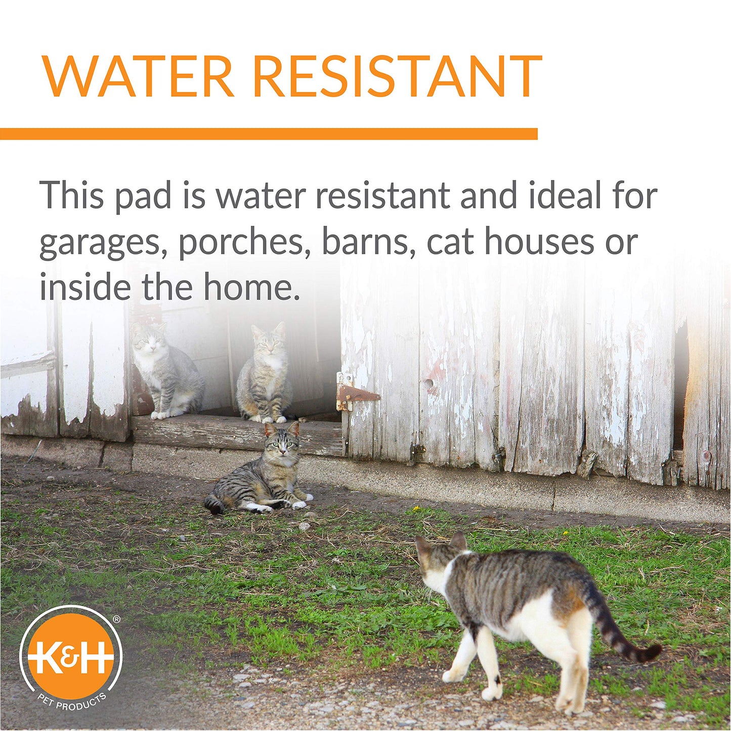 K&H Pet Products Heated Extreme Weather Outdoor Kitty Pad Petite, Waterproof Heated Cat Mat, Pet Warmer for Outside Feral Cat Houses, Indoor Outdoor Warming Pet Mat - Petite 12 X 9in Tan 25W