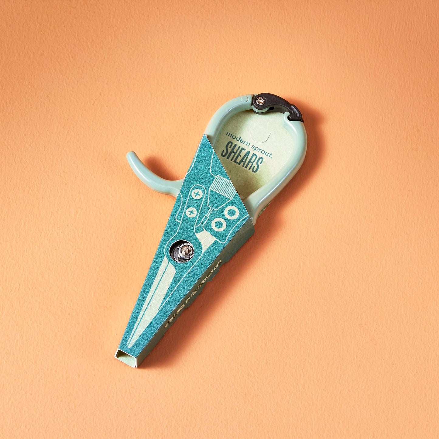 Modern Sprout Pruning Shears - Herb Snipping Scissors- Lightweight Gardening Tools W/Easy Lock - Flower Cutter Garden Shears - Carbon Steel Blade + Reusable Holster (Green, 1-Pack)