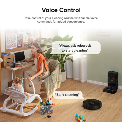 roborock Q8 Max+ Robot Vacuum and Mop, Self-Emptying, Hands-Free Cleaning for up to 7 Weeks, Reactive Tech Obstacle Avoidance, 5500 Pa Suction, DuoRoller Brush, APP-Controlled Mopping, Black