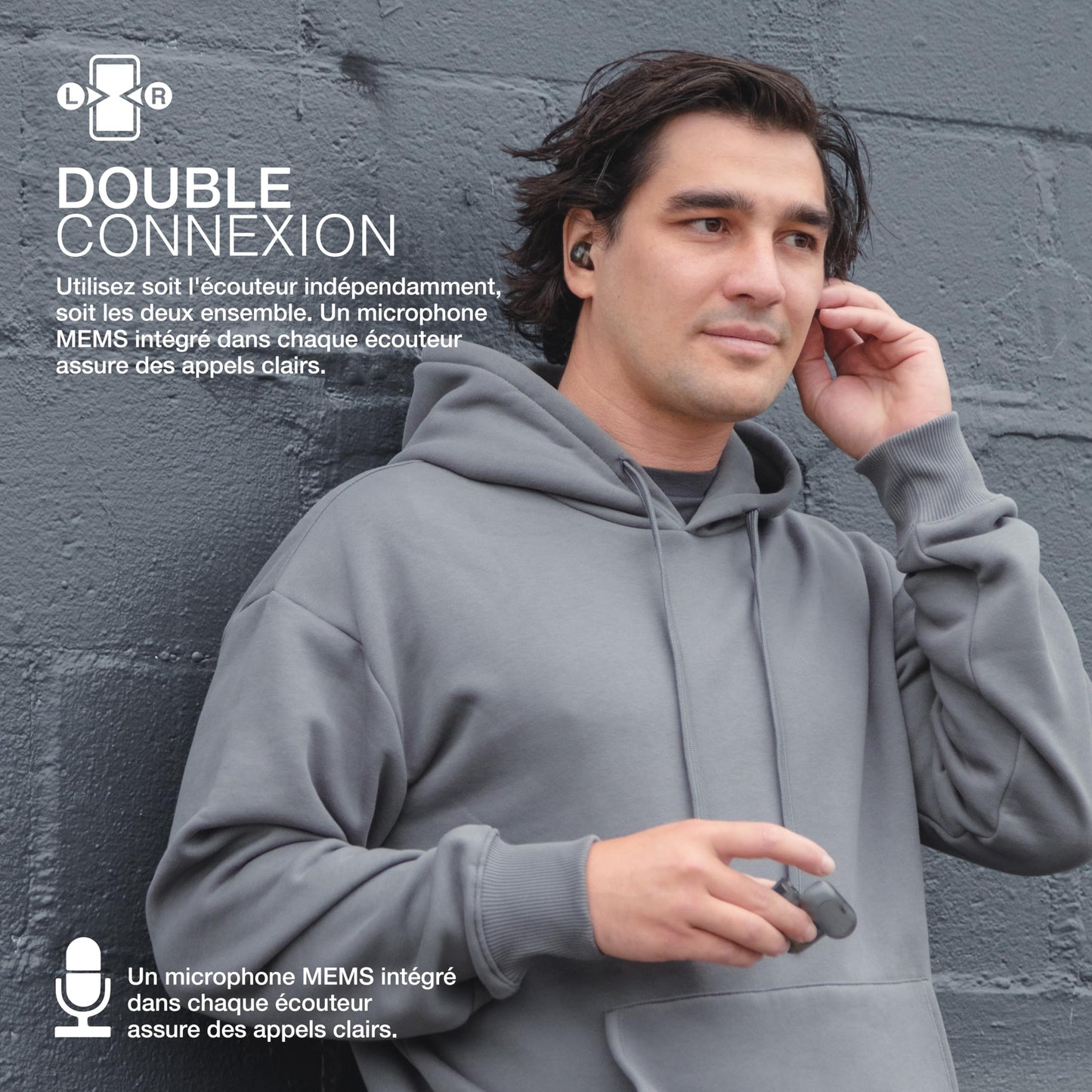 JLab Go Air Pop True Wireless Earbuds, in Ear Headphones, Bluetooth Earphones, Ear Buds with 32H Playtime, Bluetooth Earbuds with Microphone, USB Charging Case, Dual Connect, EQ3 Sound, Clear