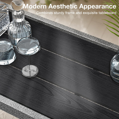 Mr IRONSTONE Outdoor Bar Table 53'' Patio Table Pub Height Dining Table with Waterproof Top and Hammer Finish Stand for Hot Tub, Garden, Backyard