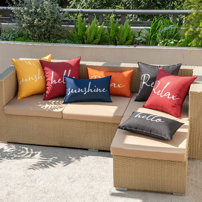 MIULEE Outdoor Waterproof Throw Pillow Covers Set of 2 Relax Decorative Outdoor Square Pillowcases for Chair Patio Garden Couch Tent Balcony Sofa Red 18x18 Inch