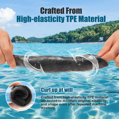 RANDY SUN Ankle Quick-Dry Barefoot Beach Socks with Anti-Slip TPE Sole, Breathable Lightweight Shoes for Sand, Seamless Aqua Socks, Black Leopard Size 24