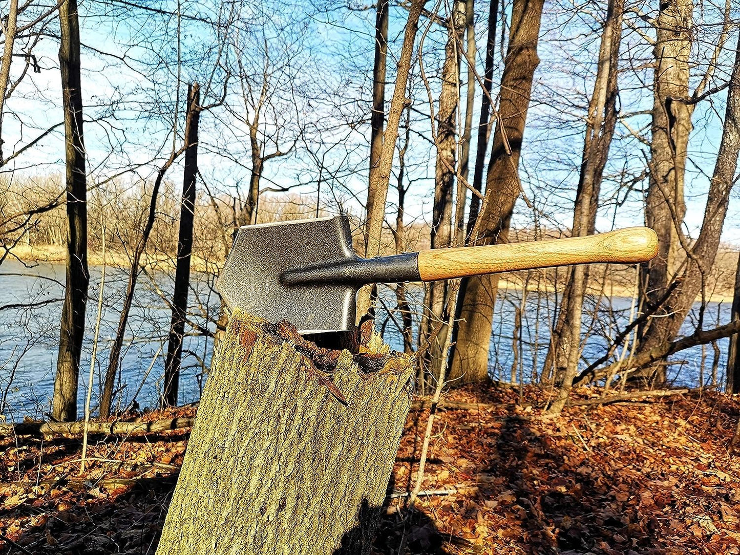 Mastiff Gears® Battle Wolf Shovel, Remodeled Sapper Shovel with Hardwood Handle, for Camping, Hiking, Fishing, Self-Defence and Emergency