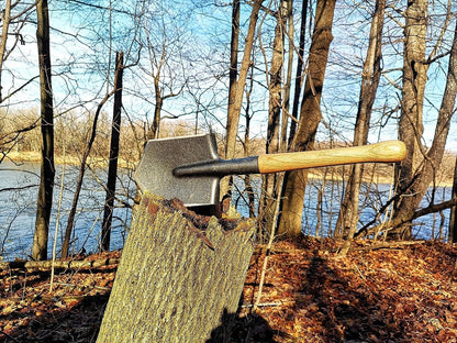 Mastiff Gears® Battle Wolf Shovel, Remodeled Sapper Shovel with Hardwood Handle, for Camping, Hiking, Fishing, Self-Defence and Emergency