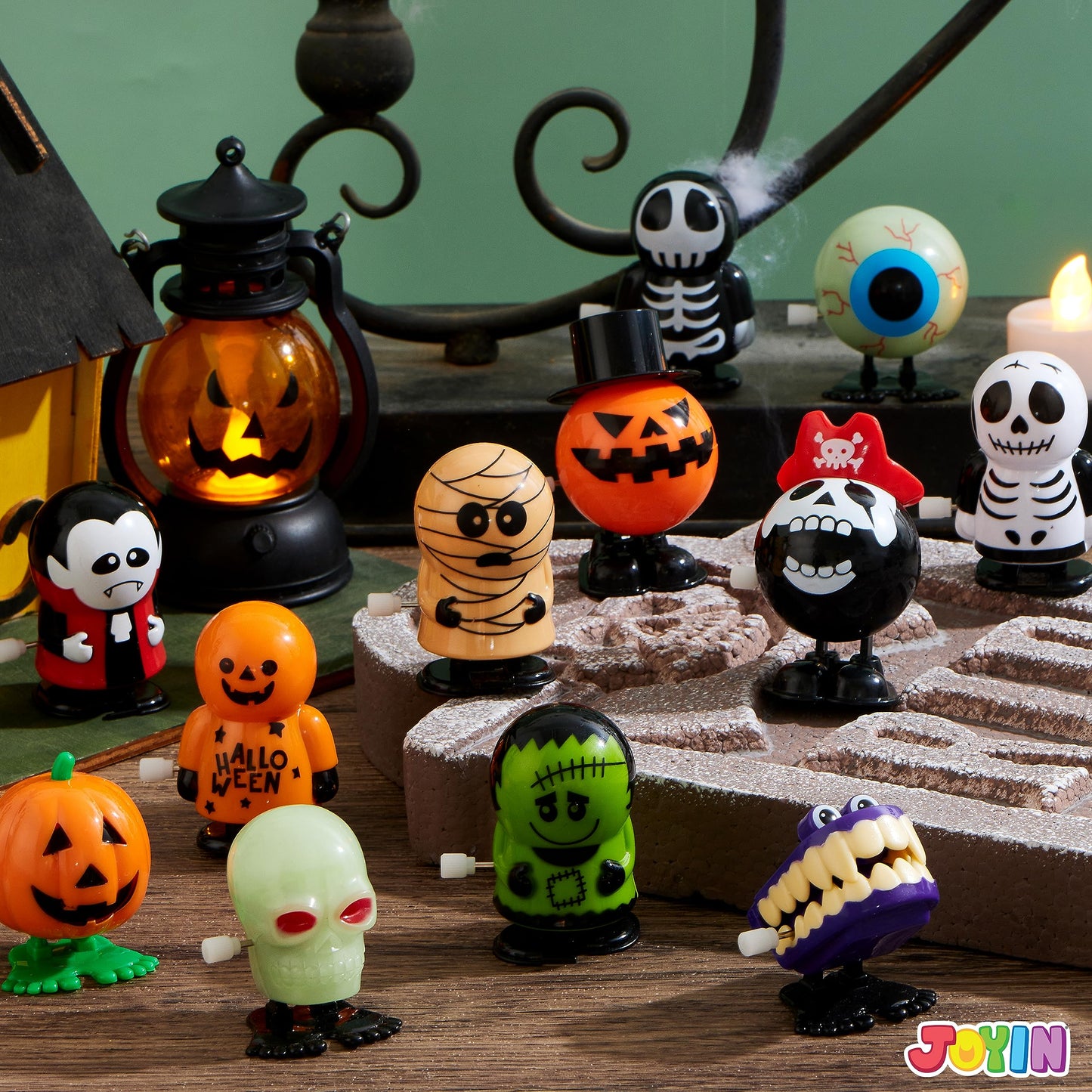 JOYIN 12 PCS Halloween Wind Up Toys for Kids Gifts, Wind Up Toys Bulk for Halloween Party Favors Goodie Bag Fillers, Student School Classroom Favors, Carnival Game Prizes