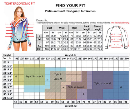 Platinum Sun Long Sleeve Rash Guard for Women (Azzura, L)