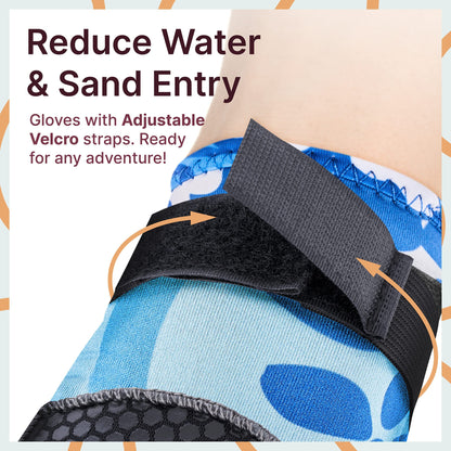 BPS Neoprene 3mm Wetsuit Gloves with Anti-Slip Rubber Printing - Watersports Gloves for Kids and Adults & Men and Women (Floral Blue/White, Small)