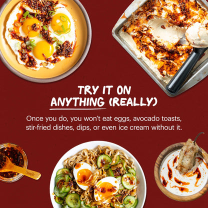 Momofuku Black Truffle Chili Crunch by David Chang, (5.5 Ounces), Chili Oil with Crunchy Garlic and Shallots, Spicy Chili Crisp with Real Truffle for Cooking as Sauce or Topping (Packaging May Vary)