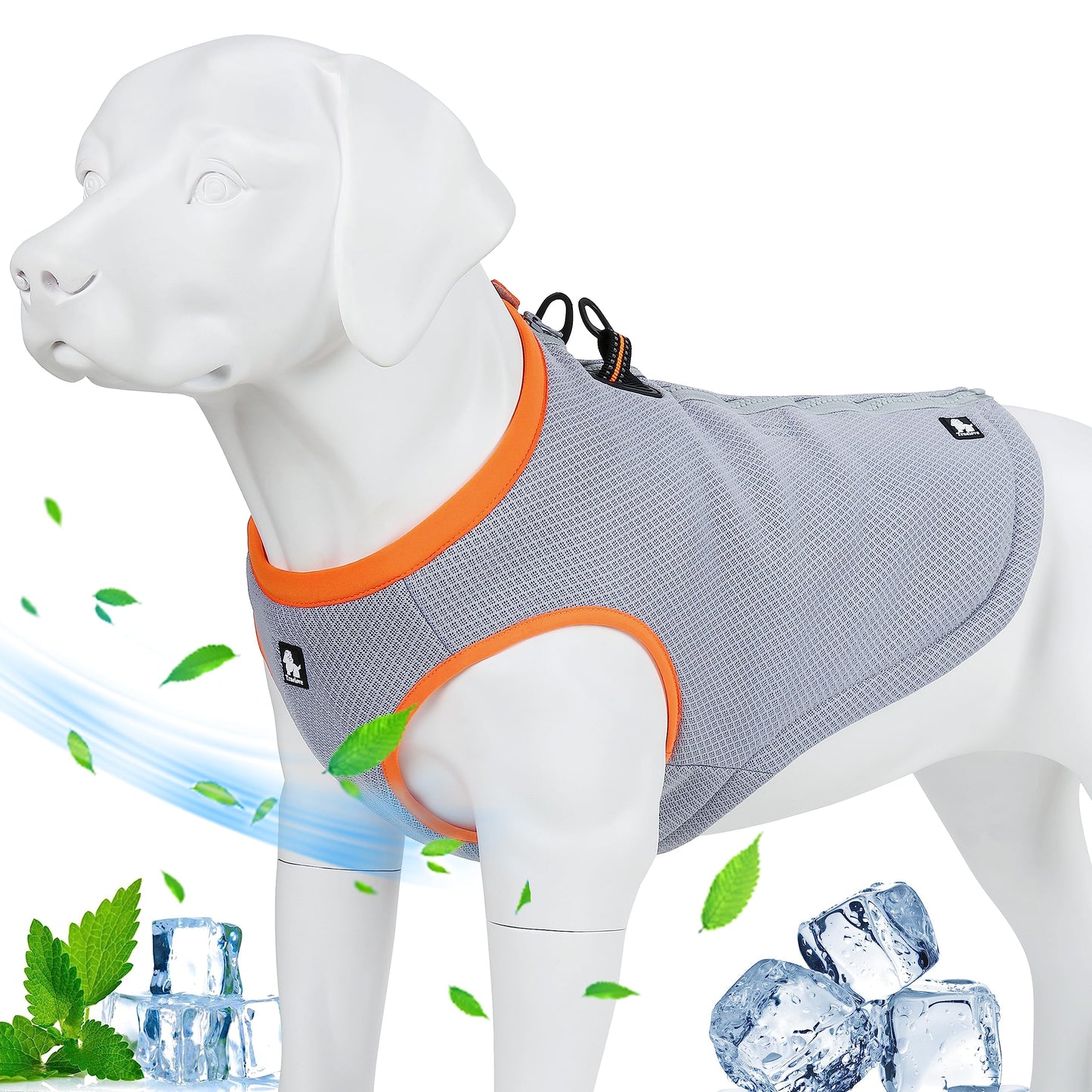 JUXZH Truelove Dog Cooling Vest Harness Cooler Jacket with Adjustable Zipper for Outdoor Hunting Training and Camping