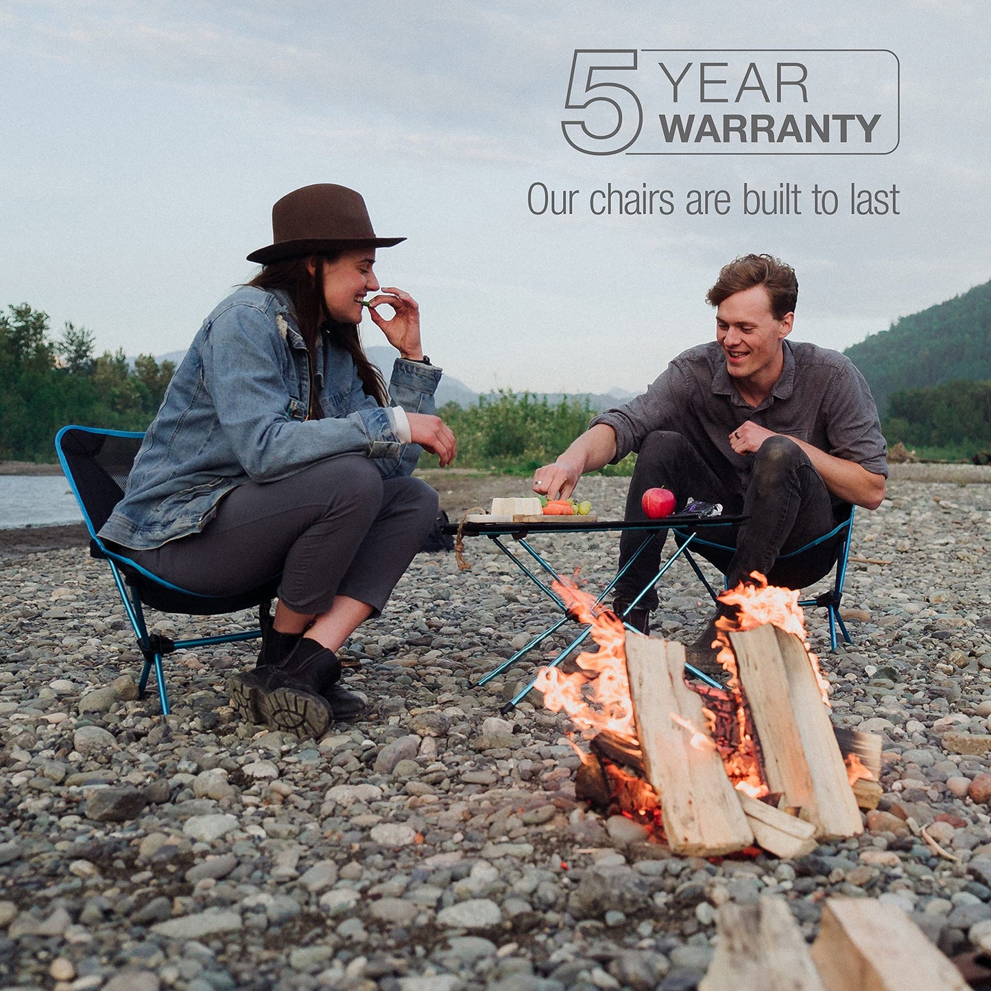 Helinox Chair One Original Lightweight Compact Collapsible Camping Chair Black/Blue, 2.1lbs Outdoor Chairs, Camping Chairs for Adult,Portable Chairs for Outside, Backpacking, Picnic, Adventures