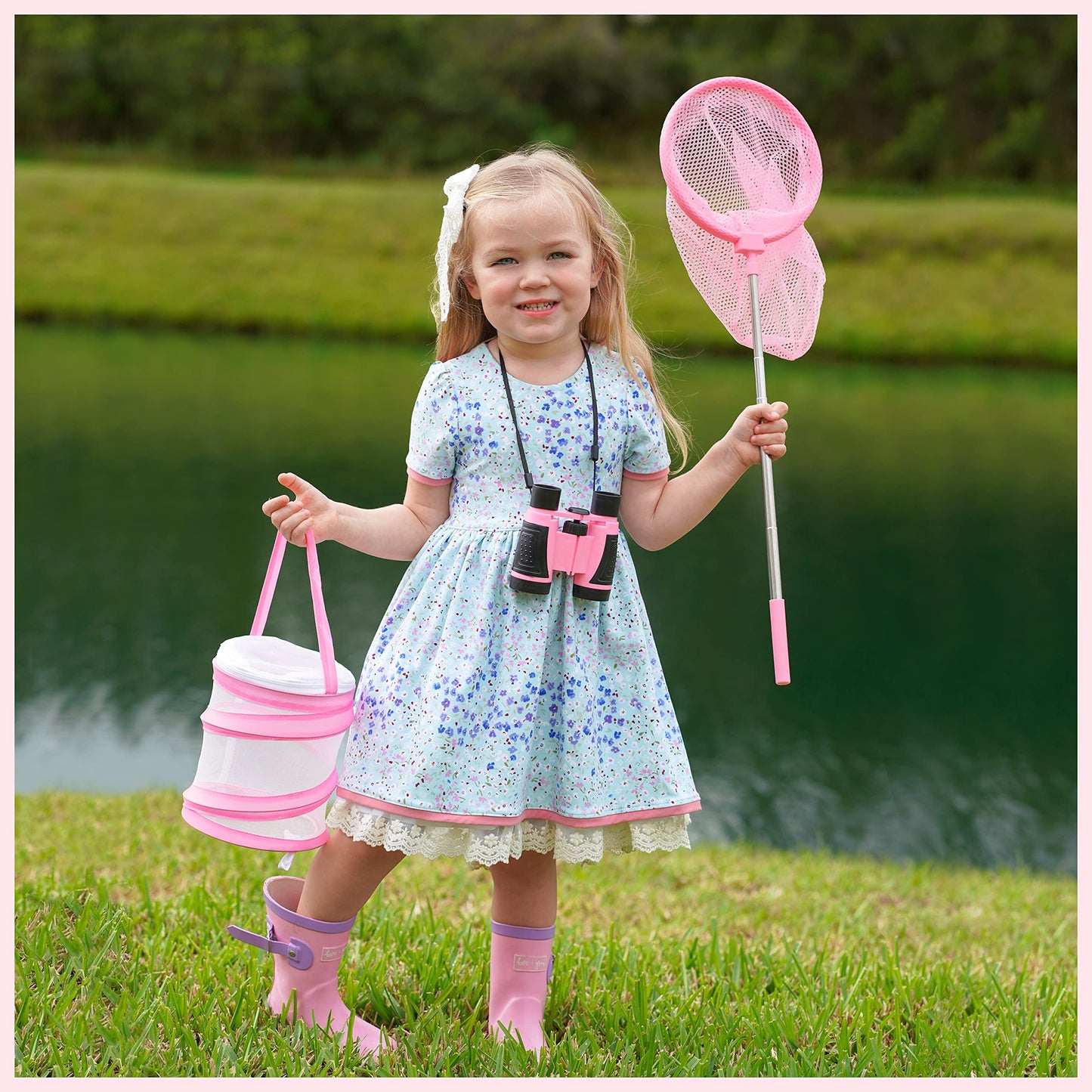 GIFTINBOX Bug Catcher Kit for Kids - Outdoor Explorer Toys Set for Kid - Bug Catching Kits with Binoculars Nature Adventure Toy for Girls Boys - Toddler Exploration Gifts for Girl 3-12 Years Old