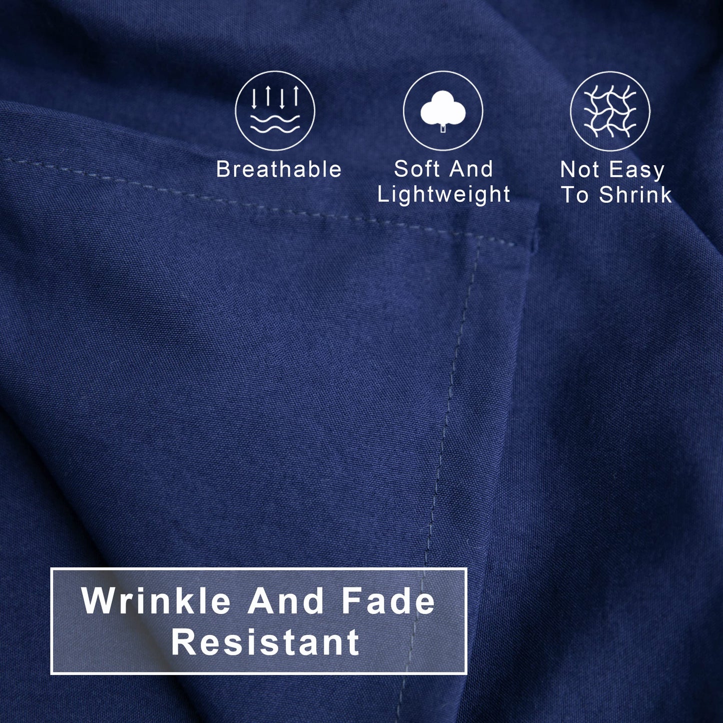 FLXXIE 4 Pieces Toddler Bedding Set, Soft and Breathable Microfiber Crib Sheet Set, Includes Quilted Comforter, Flat Top Sheet, Fitted Sheet, Envelope Pillow Case for Boys and Girls, Navy Blue