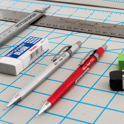 Pentel P207MBP3M1 Sharp Mechanical Drafting Pencil 0.7 mm Assorted Pastel Barrels 3/Pack