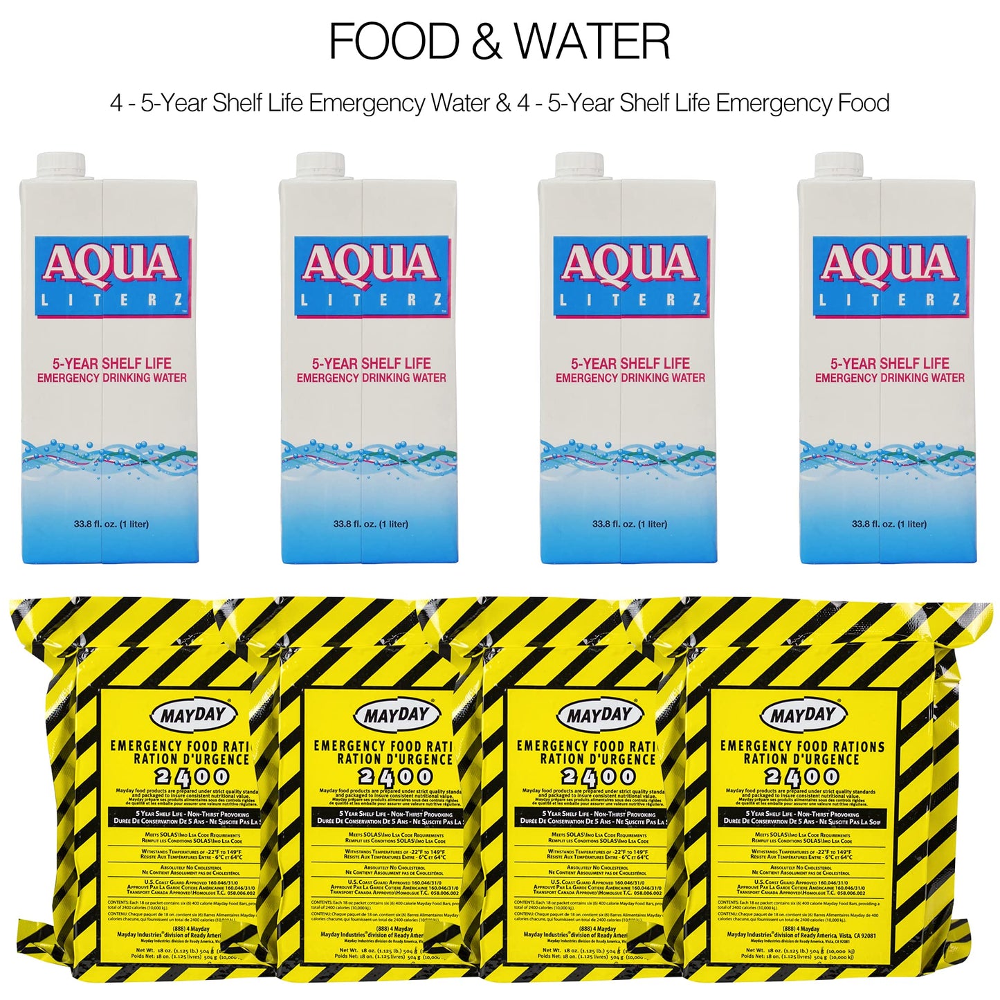 Ready America 72 Hour Deluxe Emergency Kit, 4-Person 3-Day Backpack, First Aid Kit, Survival Blanket, Power Station, Emergency Food, Portable Disaster Preparedness Go-Bag for Earthquake, Fire, Flood