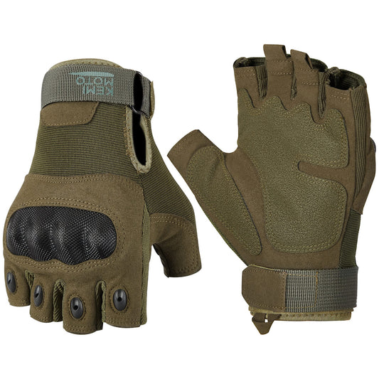 KEMIMOTO Fingerless Tactical & Motorcycle Gloves for Men, Outdoor Work Sports, Cycling, Hunting, Hiking & Camping