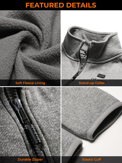 ORORO Women’s Heated Fleece Jacket with Battery, Fleece Heating Jacket (Charger Not Included) (Grey, M)
