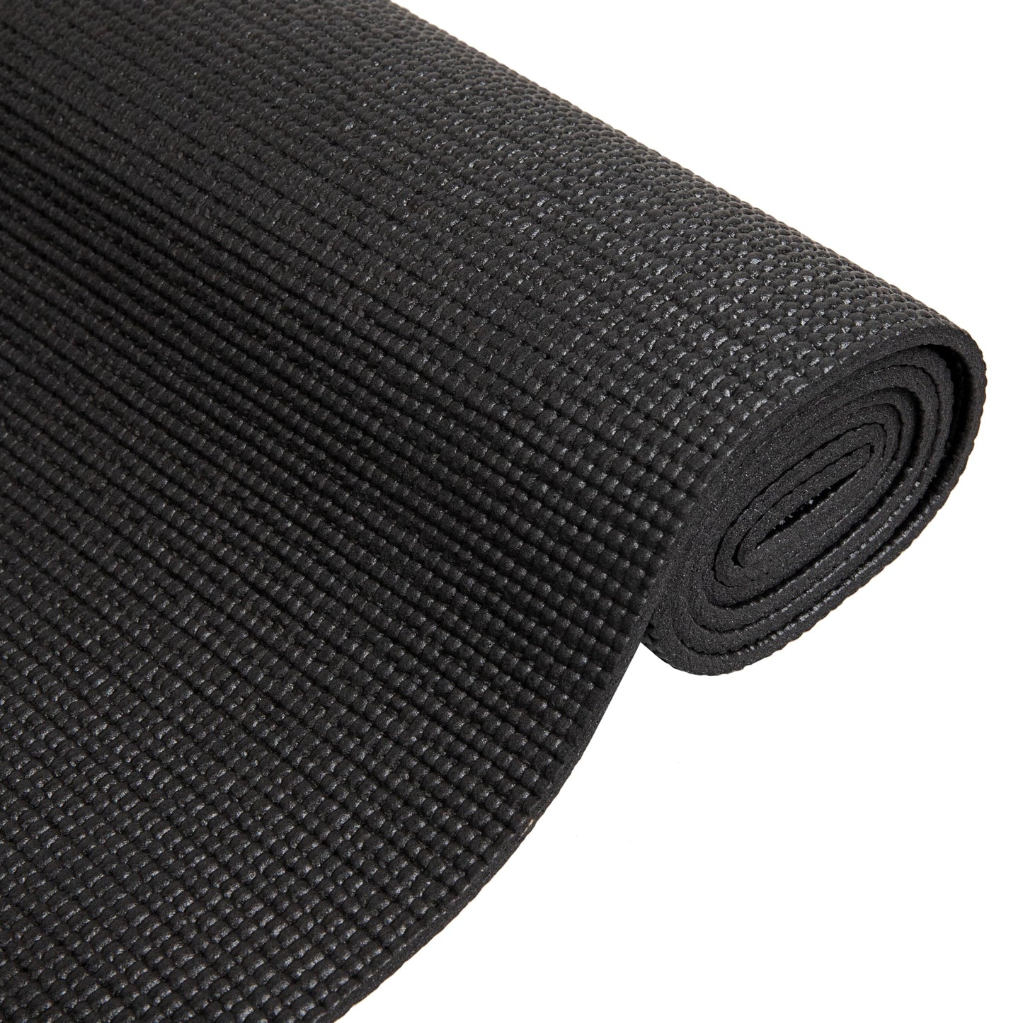 Mind Reader YOGAPVC-BLK All Purpose Extra Thick Yoga Fitness & Exercise Mats with Carrying Strap, High Density Anti-Tear, 68"L x 24"W x 0.3"Th, Black