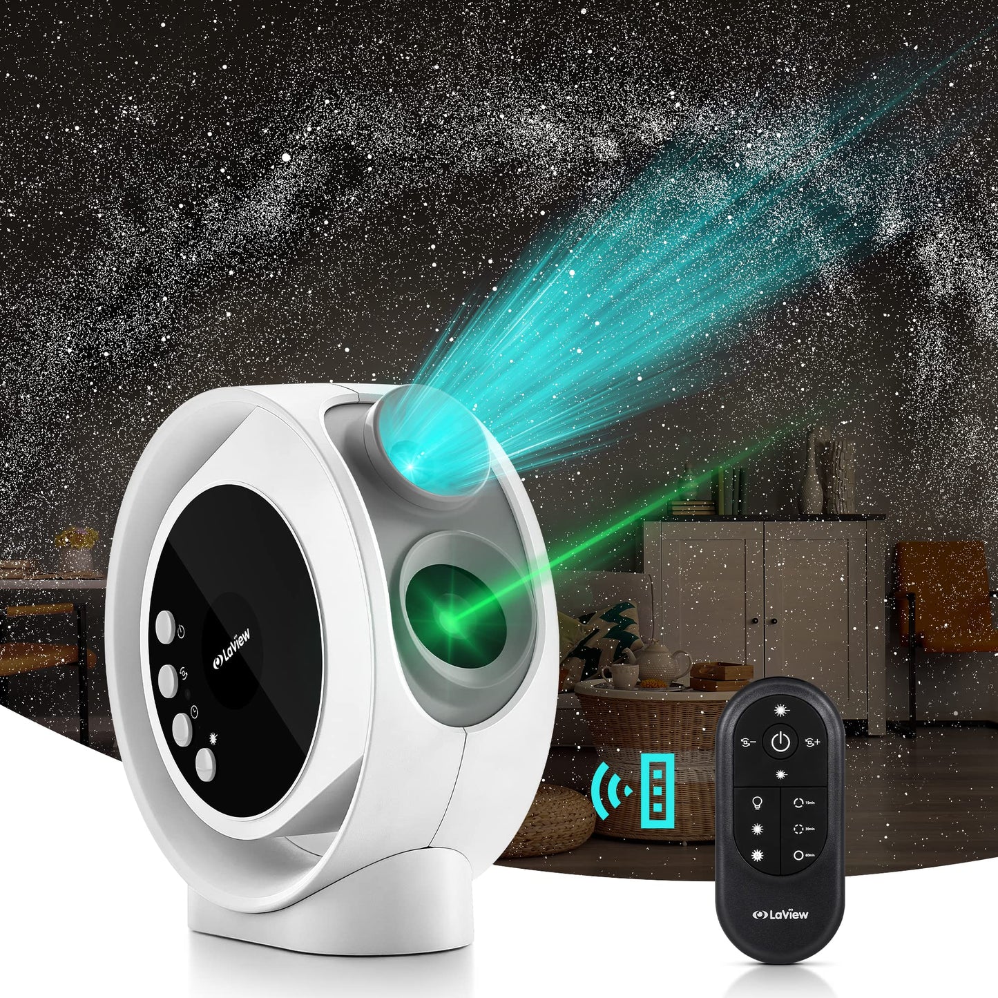 LaView Home Planetarium Star Projector, Ultra Clear Galaxy Projector with 130 ft² Projection Area, Auto-Off Timer, Remote Control, Night Light for Room Decor, 6K Discs, for Kids/Adult Gifts