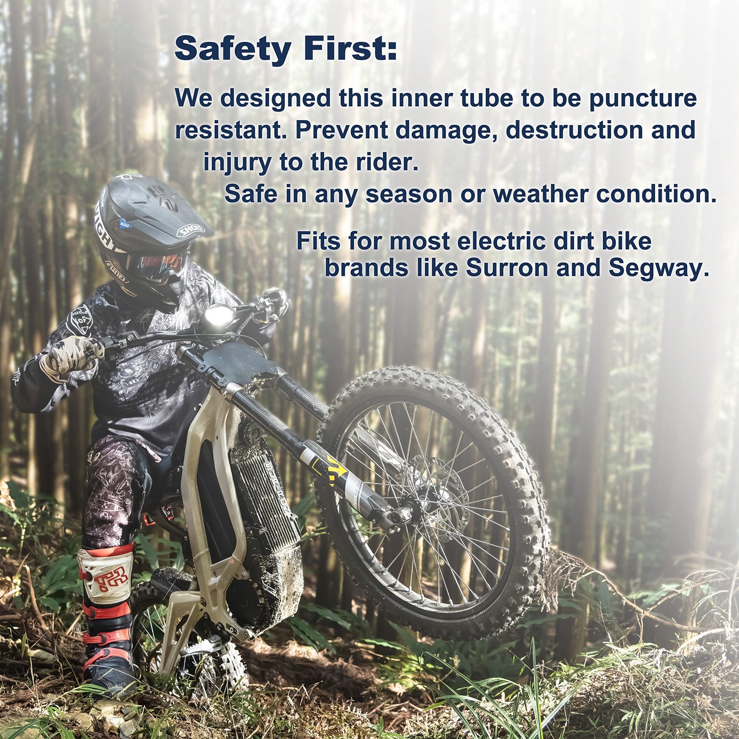 PIVOTRAX 70/100-19 (2.75/3.00-19, 80/100-19) 19" Heavy Duty E-Bike Electric Dirt Bike Inner Tube - 2 mm Reinforced Thickness-TR4- Fits Most 3.00-19 MX Tires, Surron LightBee X, UltraBee, Talaria