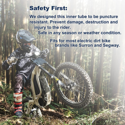 PIVOTRAX 70/100-19 (2.75/3.00-19, 80/100-19) 19" Heavy Duty E-Bike Electric Dirt Bike Inner Tube - 2 mm Reinforced Thickness-TR4- Fits Most 3.00-19 MX Tires, Surron LightBee X, UltraBee, Talaria