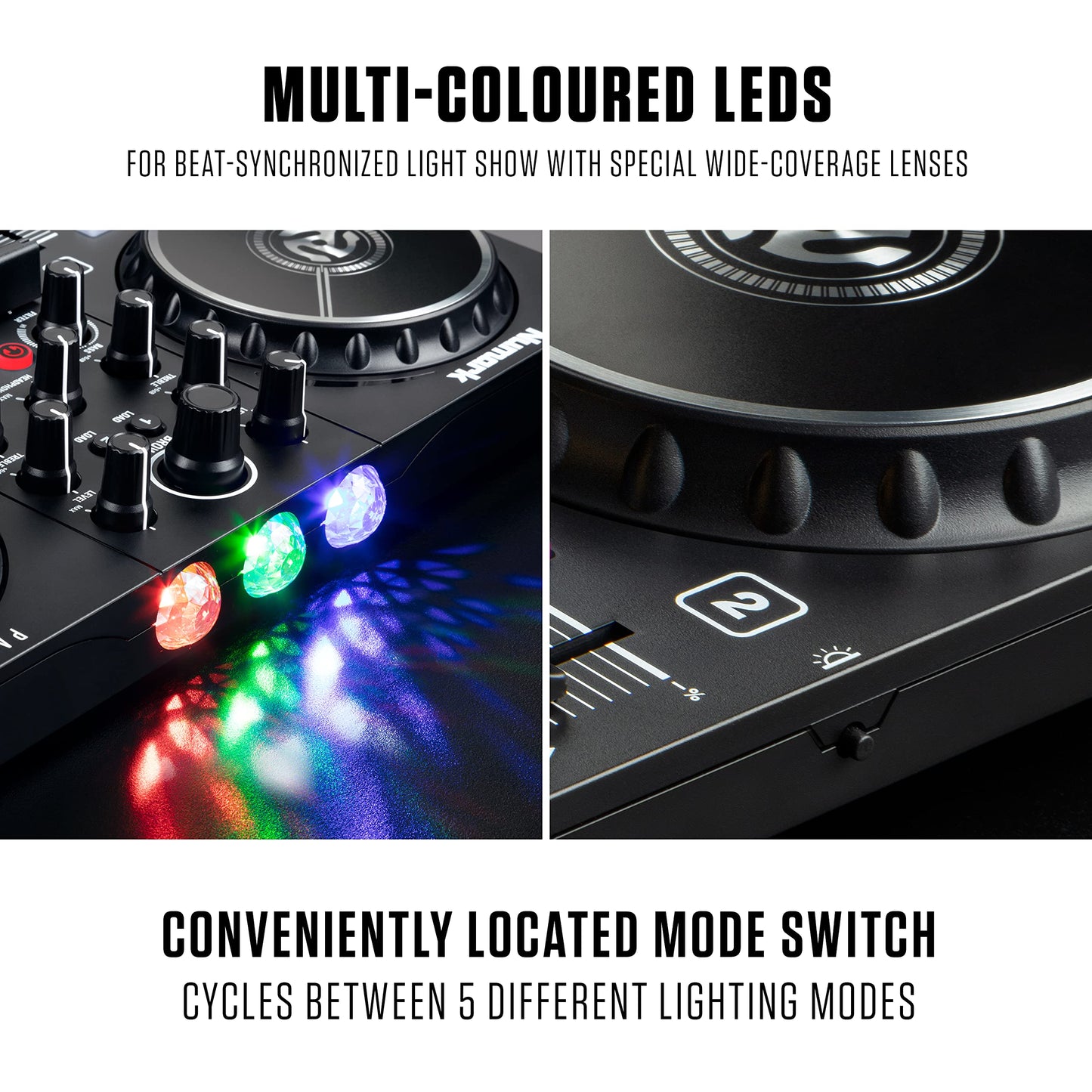 Numark Party Mix DJ Controller with Lights, 2 Decks, Mixer, Audio Interface and (Serato Lite)
