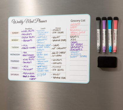 15x11 inch Menu Board for Kitchen - Weekly Meal Planner Magnetic - Weekly Menu Board - Meal Plan - Menu Planner for Fridge - Fridge Menu Magnet