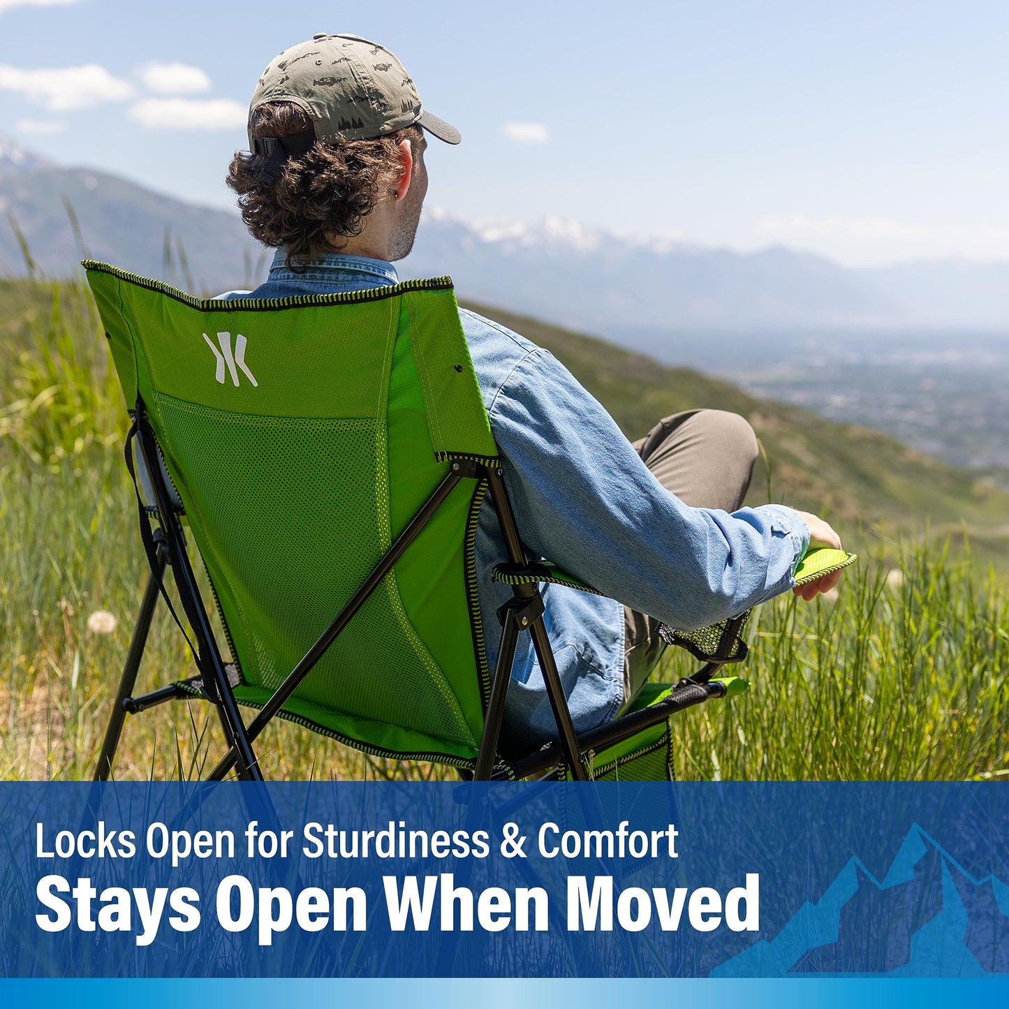 Kijaro Portable Camping Chairs - Enjoy the Outdoors with a Versatile Folding Sports Chair for Outdoor & Lawn - Dual Lock Feature Locks Position – Hallet Peak Gray