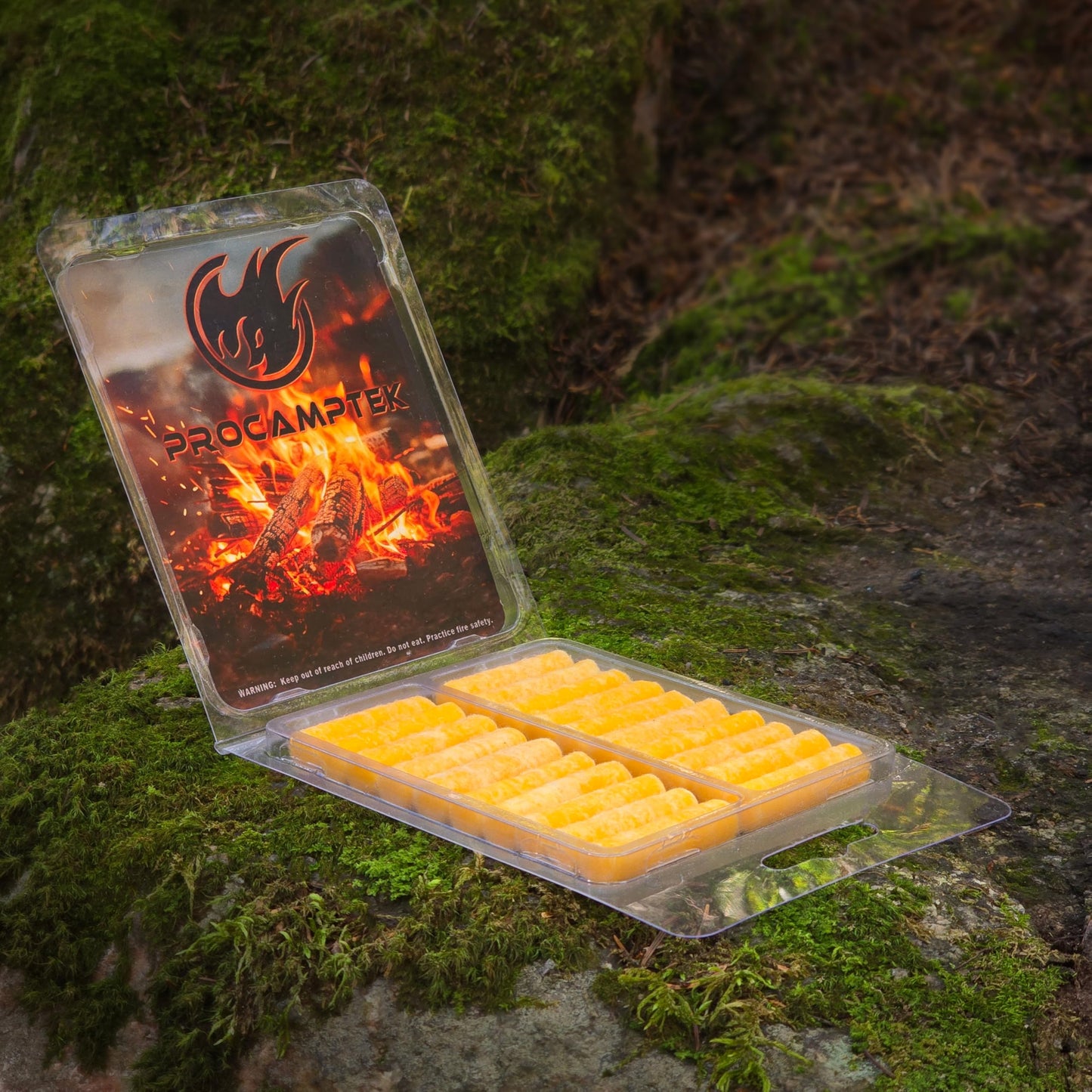 Procamptek Fire Plugs 100% Waterproof Fire Starter for Emergencies, Survival, Campfire, Fire Pits, Grills | Burns 5+ Minutes, All Natural, Non-Toxic (20 Fire Plugs)