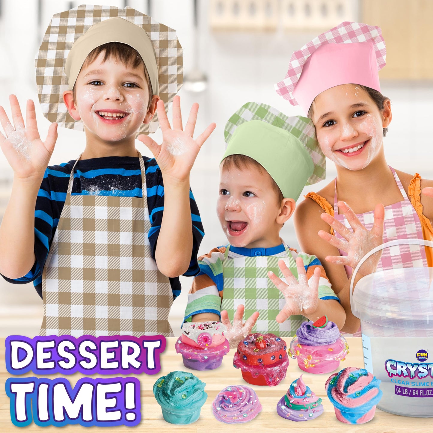 4 LB Huge Glassy Clear Slime Bucket Toy for Kids, FunKidz 64 FL OZ Premade Big Crystal Slime Pack Gift with 29 Sets Add-ins Jumbo Slime Kit for Girls Boys Party Present