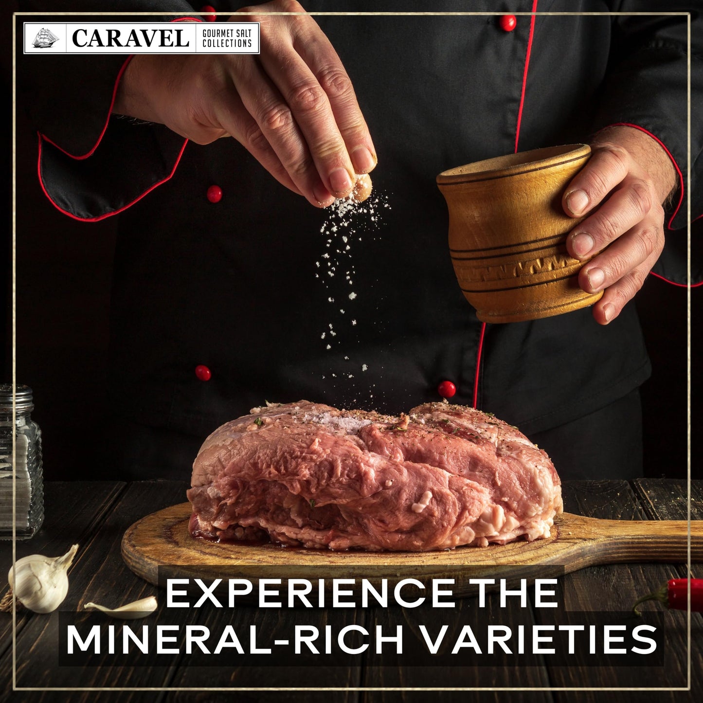 Natural Sea Salt Sampler Set, Pure Finishing with a Rich Taste, Gourmet Cooking Gift and Variety Pack from Around The World, 0.5 oz x Bundle of 6 Imported Salts - Caravel Gourmet