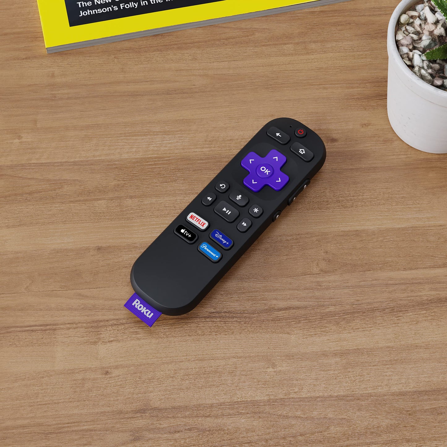 Roku Voice Remote | Replacement TV Remote Control with Voice Control, Simple Setup, & Pre-Set App Shortcuts - Compatible with Roku TV, Players, & Audio Devices