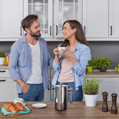 Mixpresso Stainless Steel French Press Coffee Maker 27 Oz 800 ml, Double Wall Insulated French Press Stainless Steel, Easy Clean Tea Brewer, Easy Press Durable Metal Coffee Press