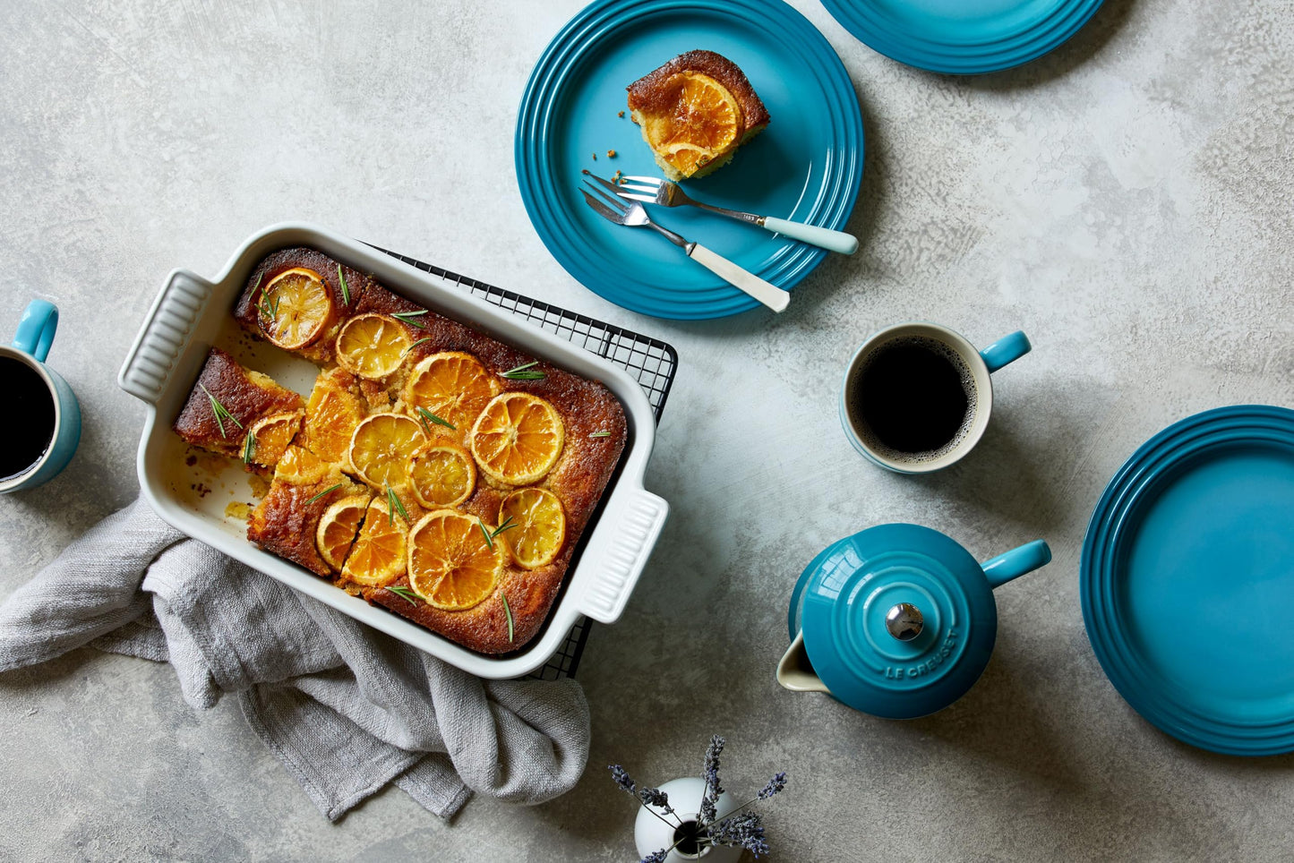 Le Creuset Stoneware French Press, 34 oz., Caribbean