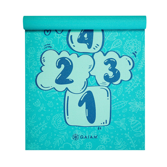 Gaiam Kids Yoga Mat Exercise Mat, Yoga for Kids with Fun Prints - Playtime for Babies, Active & Calm Toddlers and Young Children (60" L x 24" W x 3mm Thick)