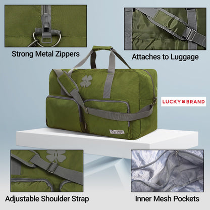 Lucky Travel Duffel Bags 65L, Gym Bag, Travel Bag & Large Duffle Bag for Men, Foldable Overnight Weekender Bags for Women & Men with Adjustable Shoulder Strap, Loden Green