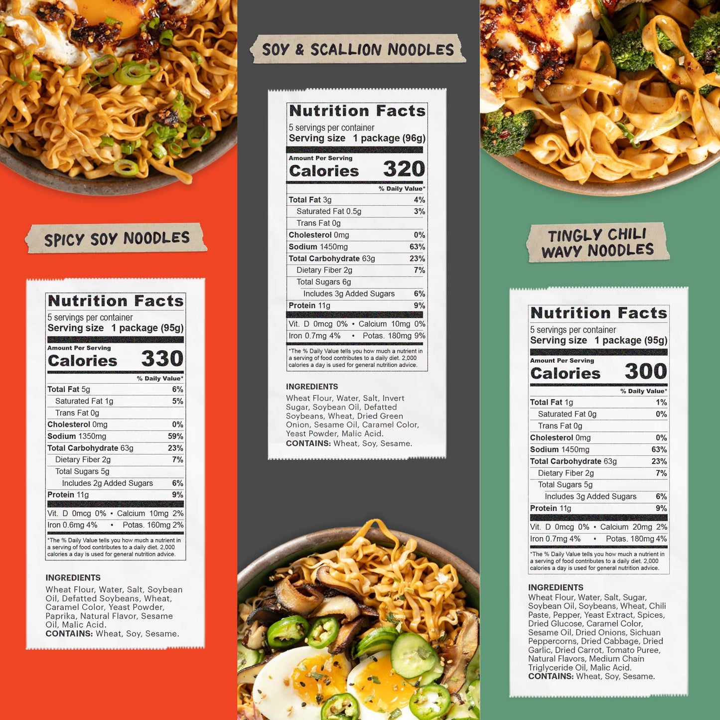 Momofuku Ramen Noodle Variety Pack by David Chang, 15 Meals (Pack of 3) Air-Dried Vegan Instant Noodles with Sauce