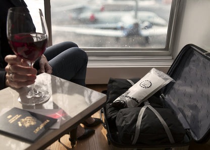 Jet Bag - Protective, Absorbent, Reusable Wine Bags for Travel (Set of 3) Made in the USA - Clear Back allows for Custom Insert