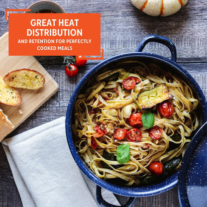 IMUSA C20666-1063310W 6-Quart Blue Speckled Enamel Stock Pot with Lid