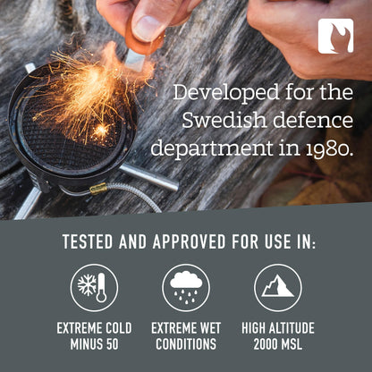 Light My Fire Fire Steel Scout - Magnesium Fire Starter Kit, 3000 Strikes, Waterproof, Bushcraft Gear, Emergency Survival Tool with Whistle & Cord