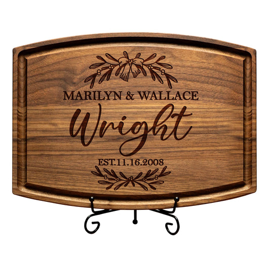 Personalized Cutting Board - Custom Engraved Wood Charcuterie Board - Customized Bridal Shower, Wedding, Engagement, Anniversary and Housewarming Gifts - Best Gift Idea for Couples, Parents, Family