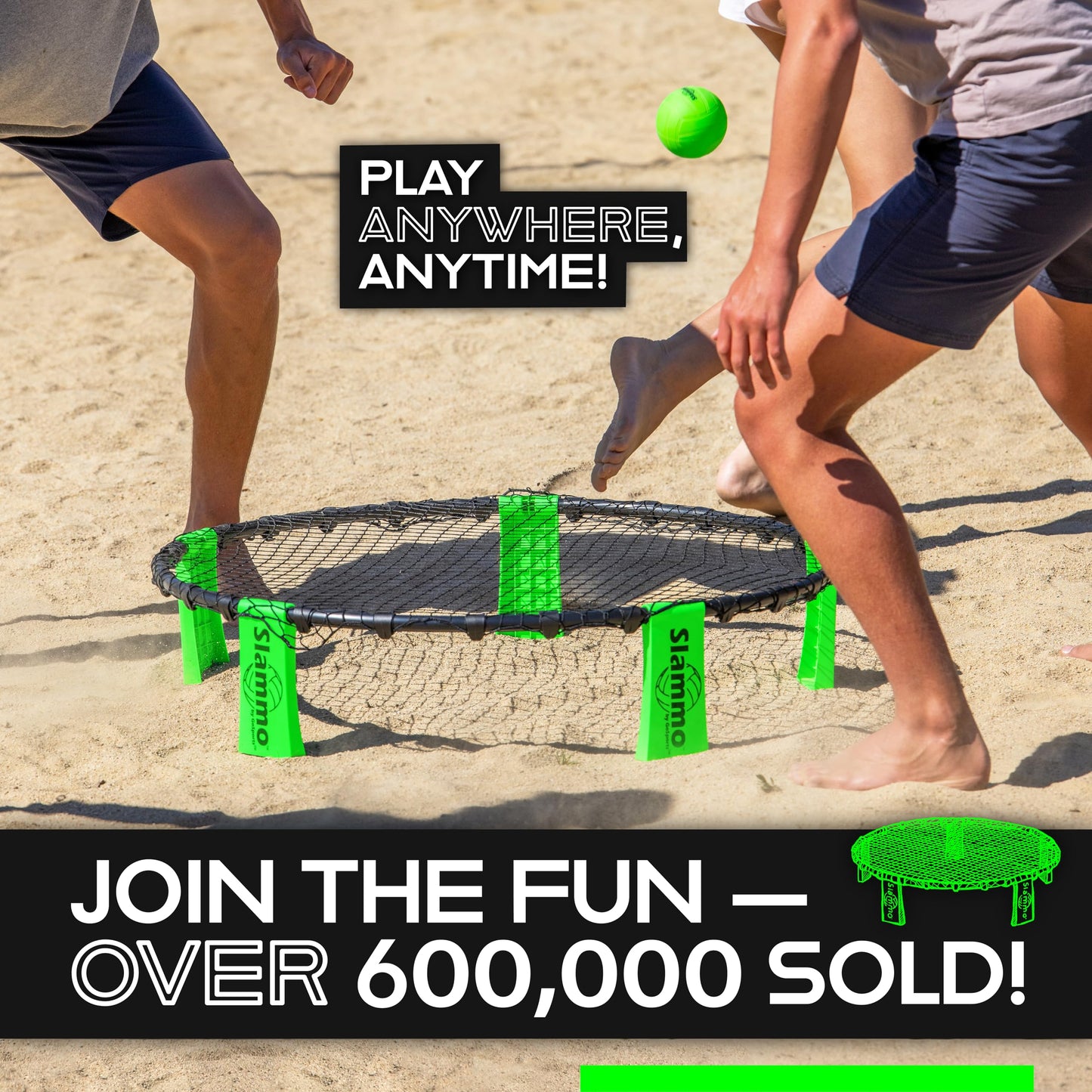 GoSports Slammo Game Set (Includes 3 Balls, Carrying Case and Rules) - Outdoor Lawn, Beach & Tailgating Roundnet Game for Kids, Teens & Adults