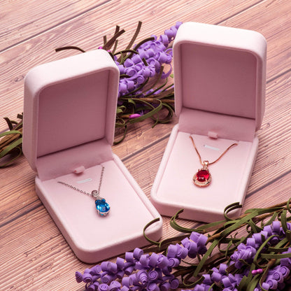 Giftop Classic Velvet Jewelry Gift Box Case for Necklace Pendant (Pink)