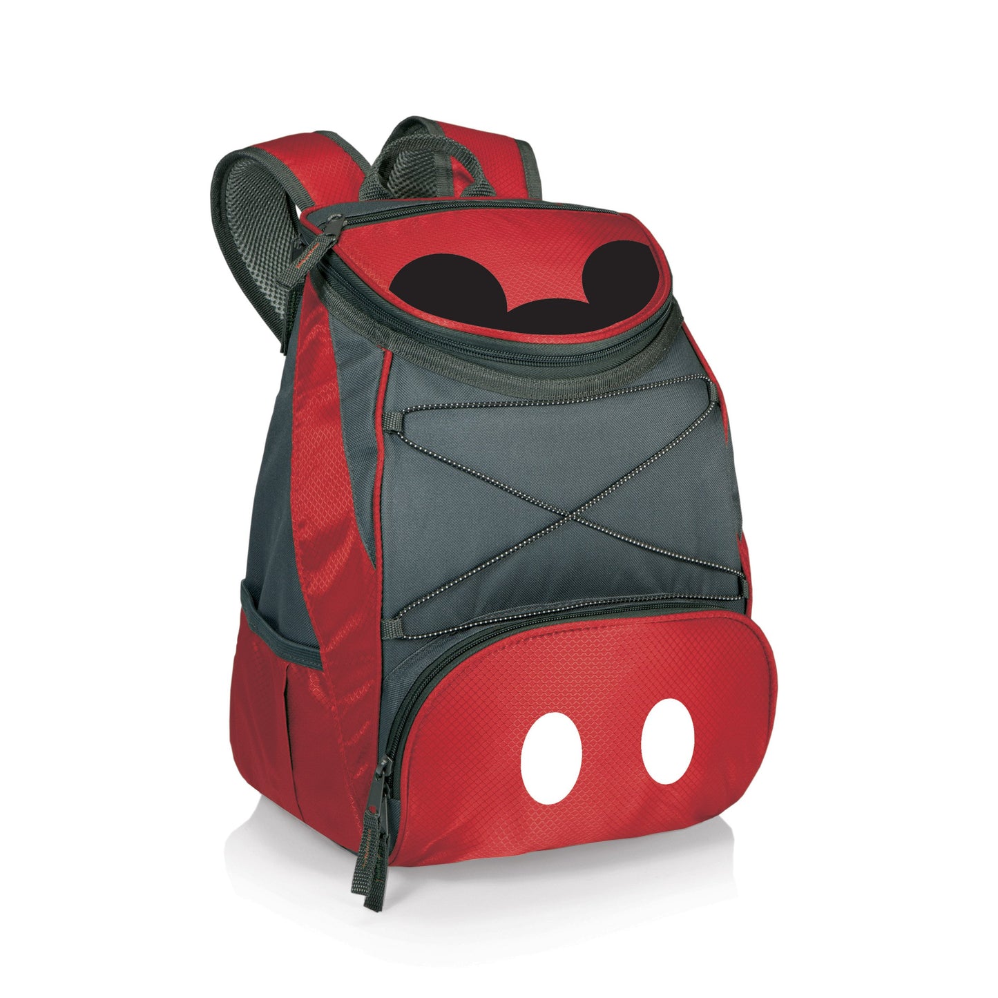 PICNIC TIME Disney Mickey Mouse Backpack Cooler, Insulated Leakproof Soft Cooler Backpack, Waterproof Beach Lunch Bag, Portable Hiking Backpack Ice Chest, Picnic & Travel Bag (Red with Gray Accents)