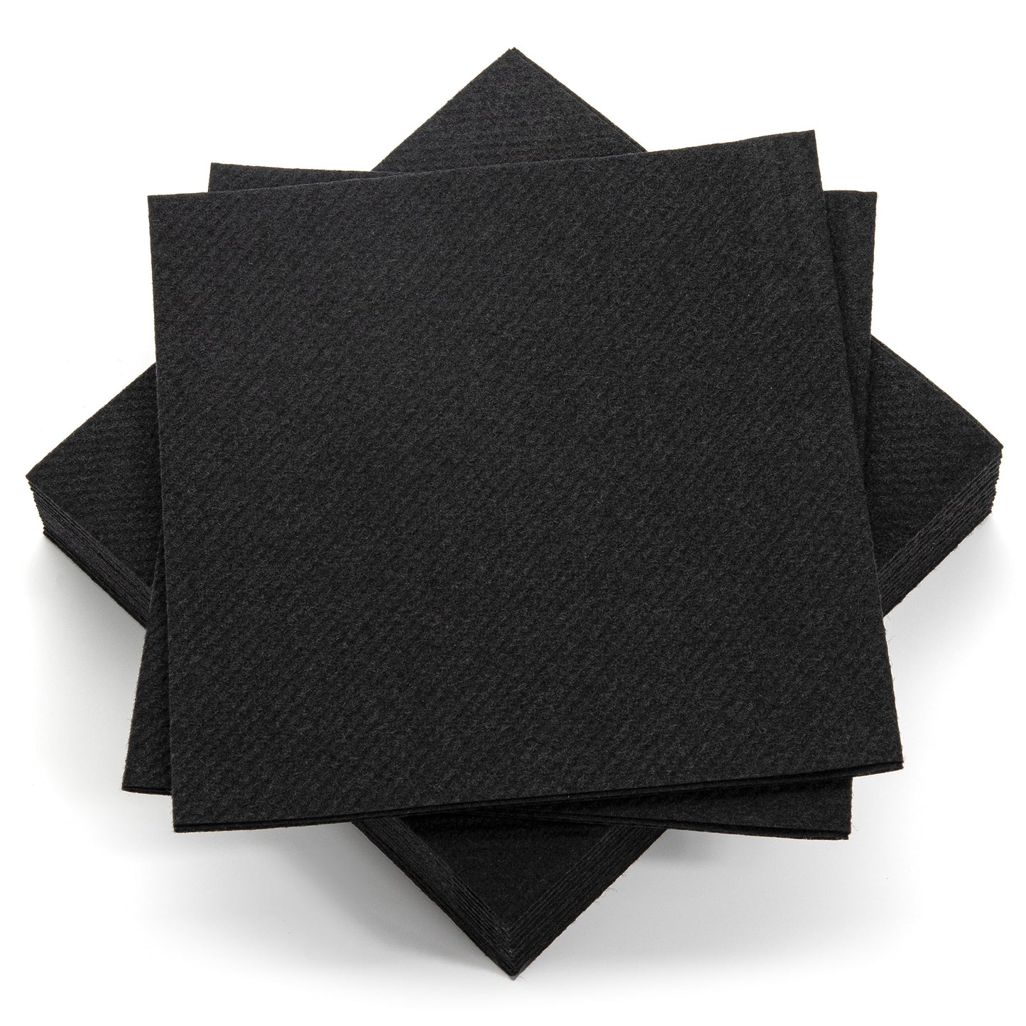 AH AMERICAN HOMESTEAD Cocktail Napkins-Disposable Beverage/Bar Napkins-Black Linen-Like Square Napkins-Eco-Friendly & Compostable-Everyday Use, Party or Wedding 4.75inch x 4.75inch (100 Count, Black)