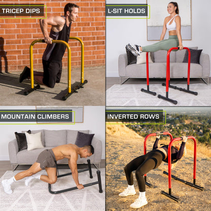 ProsourceFit Dip Stand Station, Heavy Duty Ultimate Body Press Bar with Safety Connector for Tricep Dips