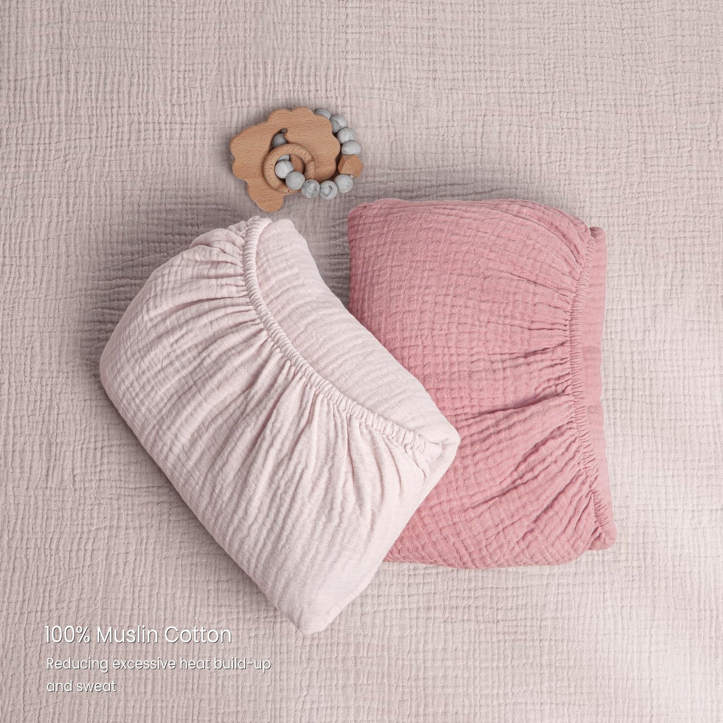 Lulu Moon Muslin Crib Sheets - Fitted Crib Mattress Sheets for Boys and Girl - 28"x 52", 2 Pack