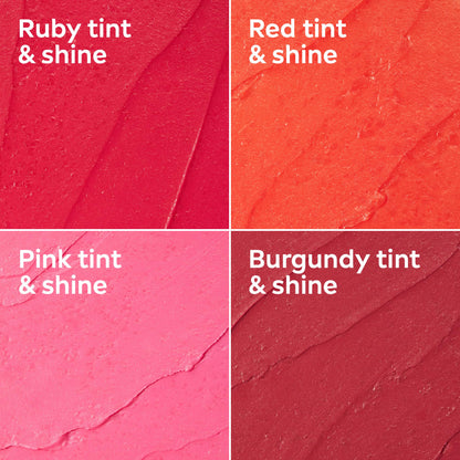 NIVEA Lip Care, Fruity Tinted Lip Balm Variety Pack, Cherry, Strawberry, Blackberry and Watermelon Flavors, 3-in-1 Moisture, Repair and Color, 0.17 Oz Stick, Pack of 4