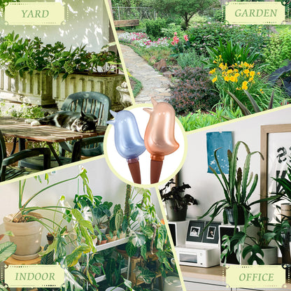 4 Pack Self Watering Spikes, Indoor Plant Watering Globes, Bird Shape Automatic Irrigation Spikes,Plant Watering Devices (Red&Blue)