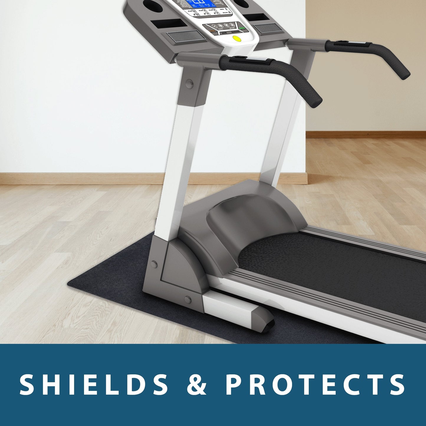 MotionTex Exercise Equipment Mat for Under Treadmill, Rowing Machine, Elliptical, Fitness Equipment, Home Gym Floor Protection, 36" x 72", Black